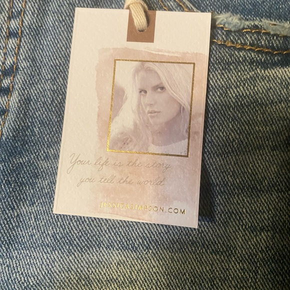 NWT Jessica Simpson Straight Leg Jeans. 5pkt. Raw Hem. Spotlight High Rise Slim - Picture 9 of 10